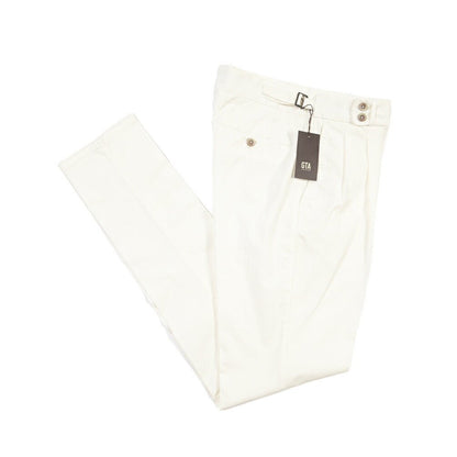 GTA “MAX II” ストレッチコットン ツータックグルカパンツ / SLIM / メンズ ホワイト 48 | GUARDAROBA MILANO OFFICIAL STORE