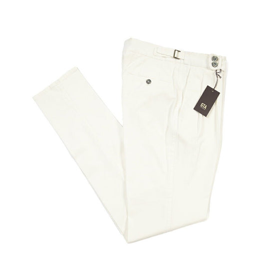 GTA “MAX II” ストレッチコットン ツータックグルカパンツ / SLIM / メンズ ホワイト 46 | GUARDAROBA MILANO OFFICIAL STORE