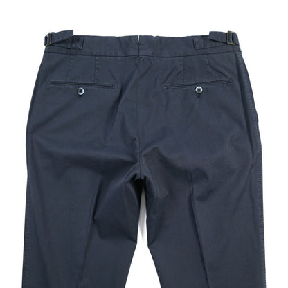 GTA “MAX II” SLIM FIT ストレッチコットン ツータックベルトレスパンツ / SLIM FIT ネイビー 46 | GUARDAROBA MILANO OFFICIAL STORE