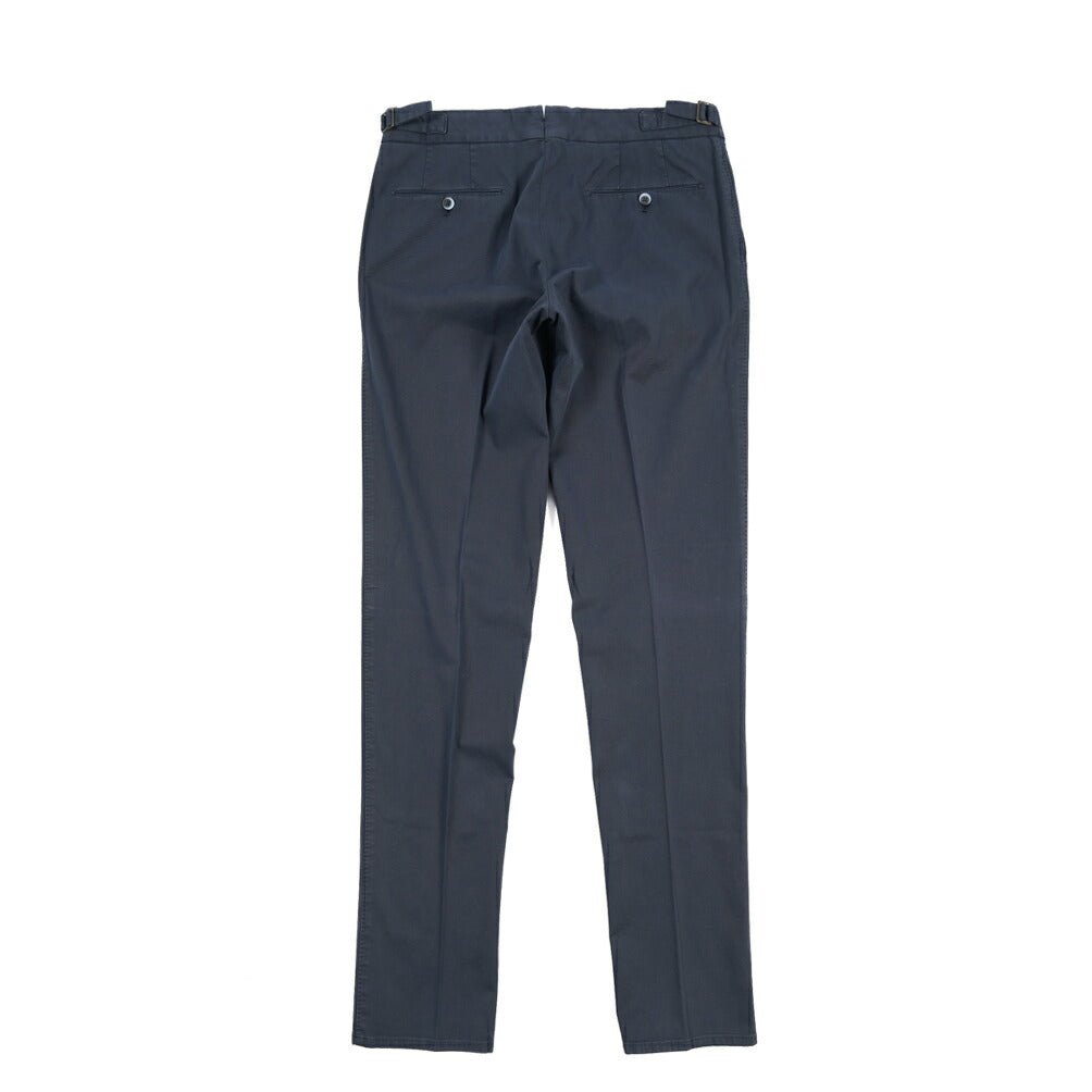 GTA “MAX II” SLIM FIT ストレッチコットン ツータックベルトレスパンツ / SLIM FIT ネイビー 46 | GUARDAROBA MILANO OFFICIAL STORE