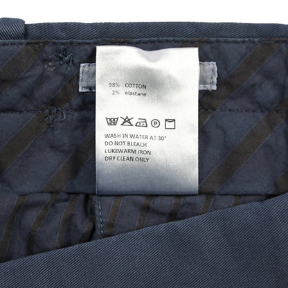 GTA “MAX II” SLIM FIT ストレッチコットン ツータックベルトレスパンツ / SLIM FIT ネイビー 46 | GUARDAROBA MILANO OFFICIAL STORE