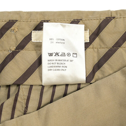 GTA “MAX II” ストレッチコットン ツータックベルトレススラックス / SLIM FIT グレージュ 48 | GUARDAROBA MILANO OFFICIAL STORE