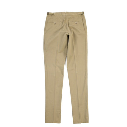 GTA “MAX II” ストレッチコットン ツータックベルトレススラックス / SLIM FIT グレージュ 48 | GUARDAROBA MILANO OFFICIAL STORE