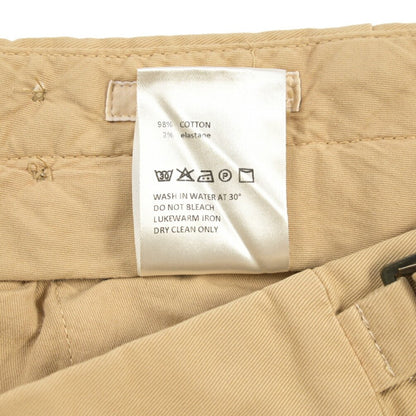 GTA “MAX II” ストレッチコットン ツータックベルトレススラックス / SLIM FIT ベージュ 48 | GUARDAROBA MILANO OFFICIAL STORE