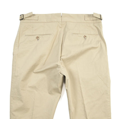 GTA “MAX II” ストレッチコットン ツータックベルトレススラックス / SLIM FIT ベージュ 46 | GUARDAROBA MILANO OFFICIAL STORE