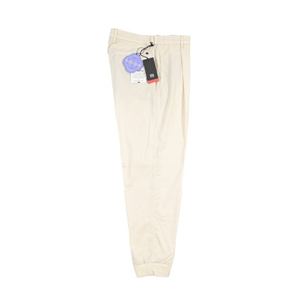 GTA “NIGEL” ストレッチコットン ワンタックイージーパンツ / WAIST COMFORT BAND / メンズ オフホワイト 48 | GUARDAROBA MILANO OFFICIAL STORE