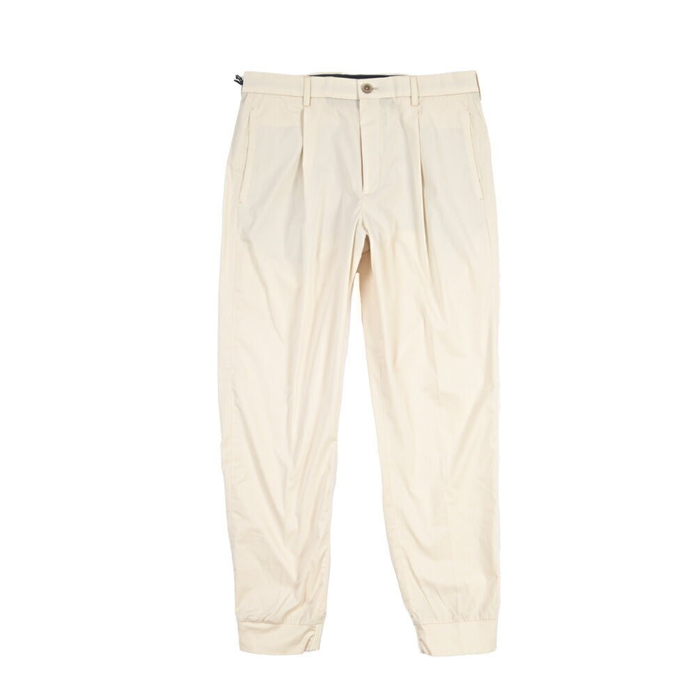 GTA “NIGEL” ストレッチコットン ワンタックイージーパンツ / WAIST COMFORT BAND / メンズ オフホワイト 48 | GUARDAROBA MILANO OFFICIAL STORE