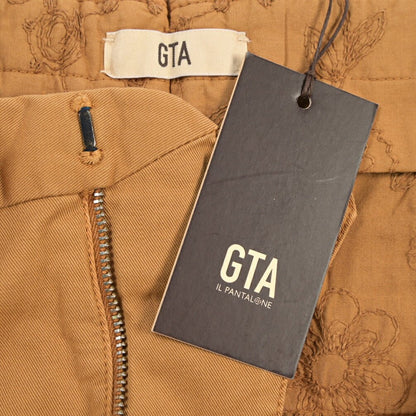 GTA “SERGIO” ストレッチコットン ワンタックイージーパンツ / COMFORT FIT ライトブラウン 46 | GUARDAROBA MILANO OFFICIAL STORE