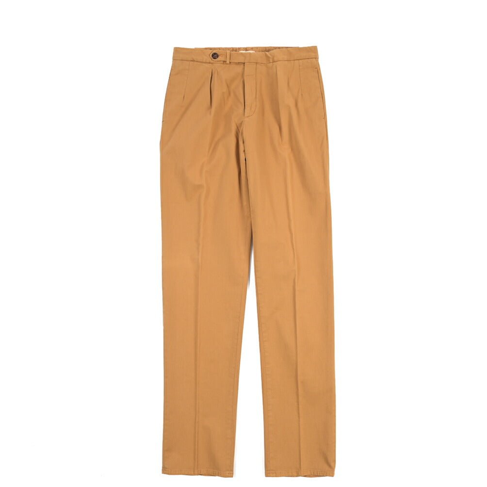GTA “SERGIO” ストレッチコットン ワンタックイージーパンツ / COMFORT FIT ライトブラウン 46 | GUARDAROBA MILANO OFFICIAL STORE