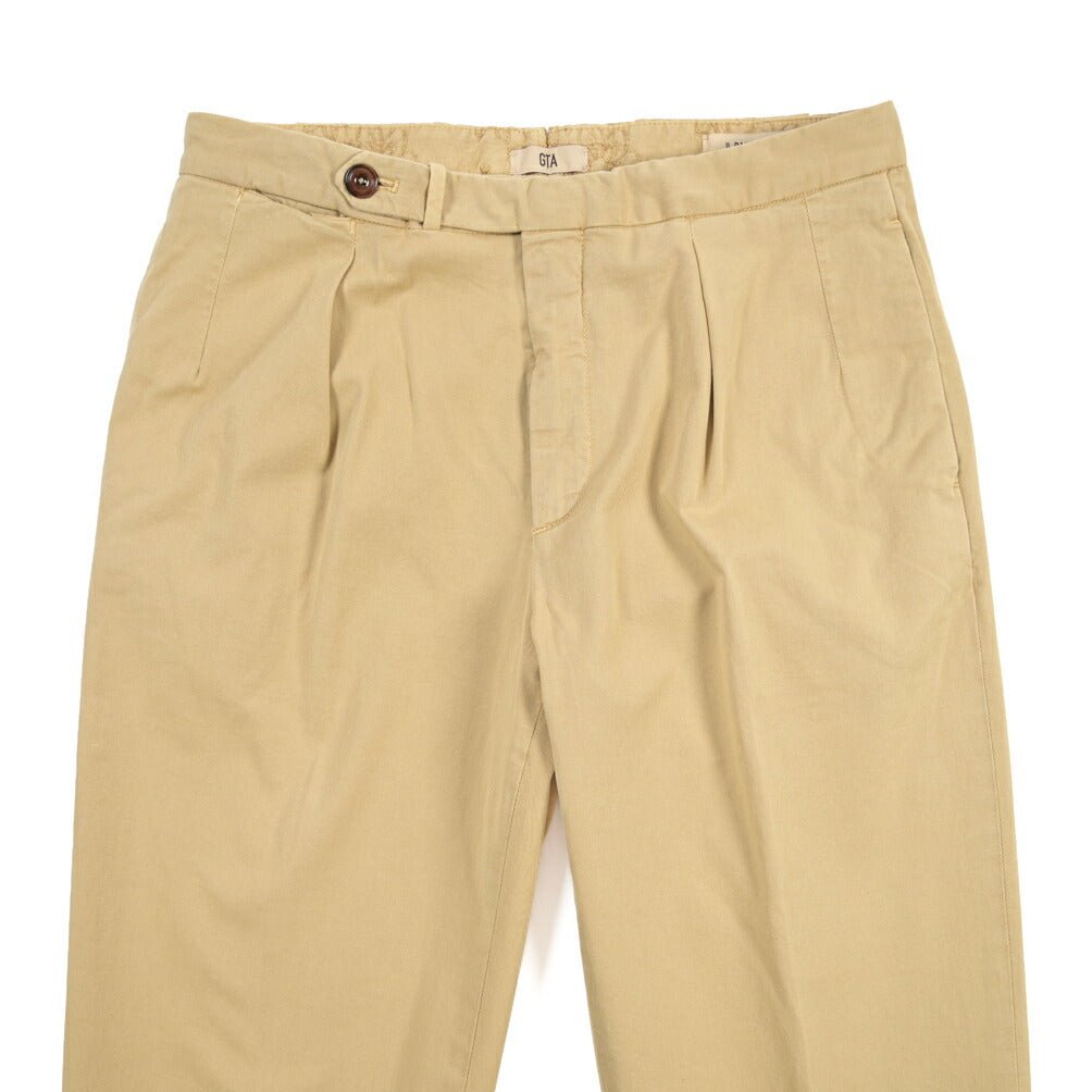 GTA “SERGIO” ストレッチコットン ドローコード付きイージーパンツ / COMFORT FIT ベージュ 44 | GUARDAROBA MILANO OFFICIAL STORE