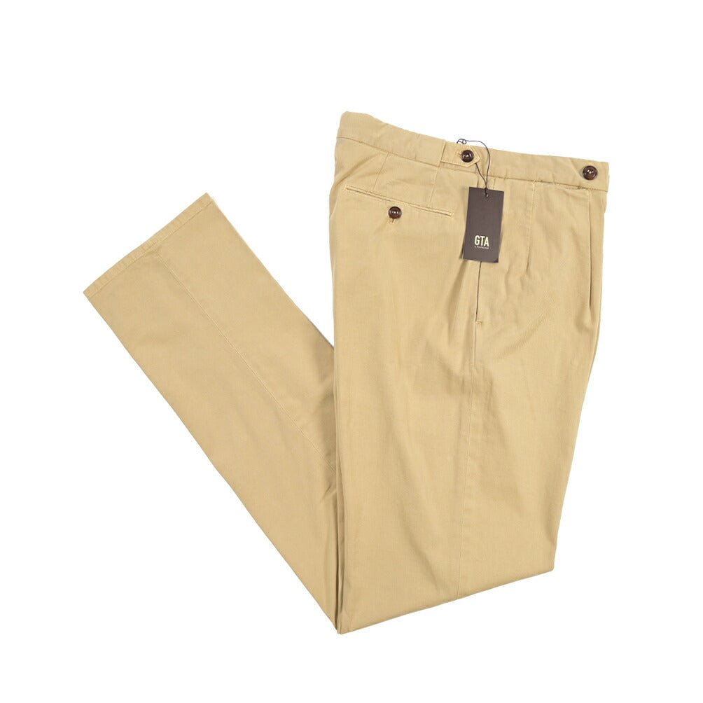 GTA “SERGIO” ストレッチコットン ドローコード付きイージーパンツ / COMFORT FIT ベージュ 44 | GUARDAROBA MILANO OFFICIAL STORE