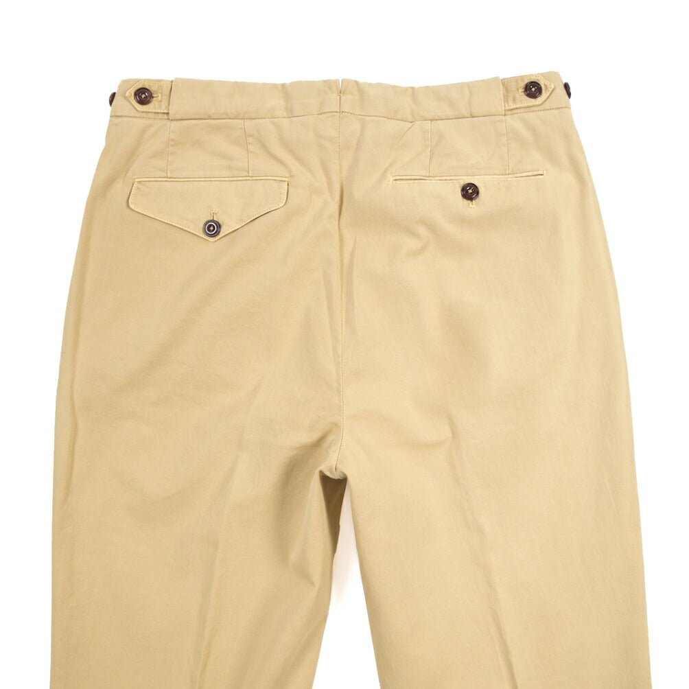 GTA “SERGIO” ストレッチコットン ワンタックチノパンツ / COMFORT FIT ベージュ 48 | GUARDAROBA MILANO OFFICIAL STORE