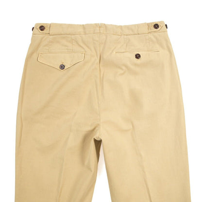 GTA “SERGIO” ストレッチコットン ワンタックチノパンツ / COMFORT FIT ベージュ 48 | GUARDAROBA MILANO OFFICIAL STORE