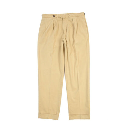 GTA “SERGIO” ストレッチコットン ワンタックチノパンツ / COMFORT FIT ベージュ 48 | GUARDAROBA MILANO OFFICIAL STORE