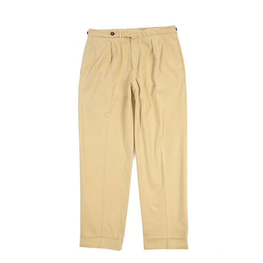GTA “SERGIO” ストレッチコットン ワンタックチノパンツ / COMFORT FIT ベージュ 48 | GUARDAROBA MILANO OFFICIAL STORE
