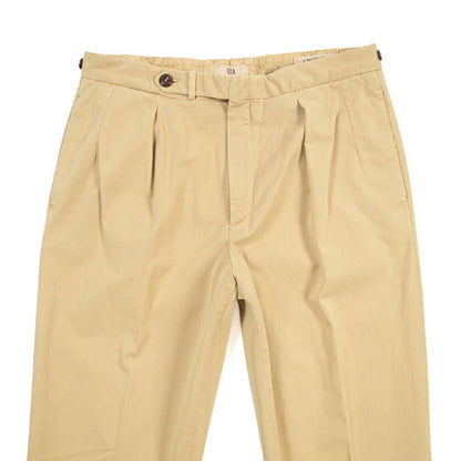 GTA “SERGIO” ストレッチコットン ワンタックチノパンツ / COMFORT FIT ベージュ 48 | GUARDAROBA MILANO OFFICIAL STORE