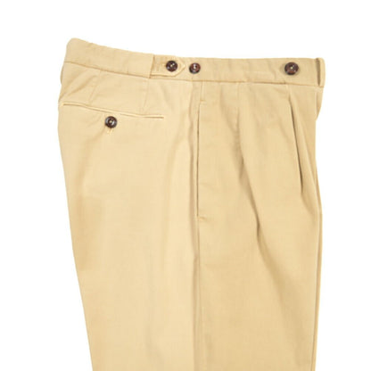 GTA “SERGIO” ストレッチコットン ワンタックチノパンツ / COMFORT FIT ベージュ 48 | GUARDAROBA MILANO OFFICIAL STORE