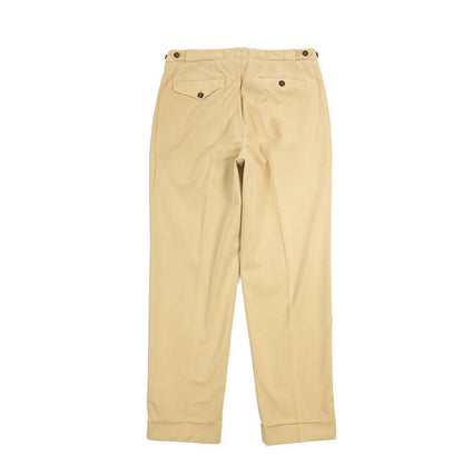 GTA “SERGIO” ストレッチコットン ワンタックチノパンツ / COMFORT FIT ベージュ 48 | GUARDAROBA MILANO OFFICIAL STORE