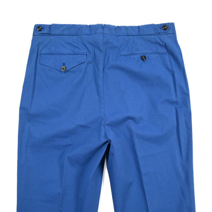 GTA “SERGIO” ストレッチコットン ワンタックチノパンツ / COMFORT FIT ブルー 48 | GUARDAROBA MILANO OFFICIAL STORE