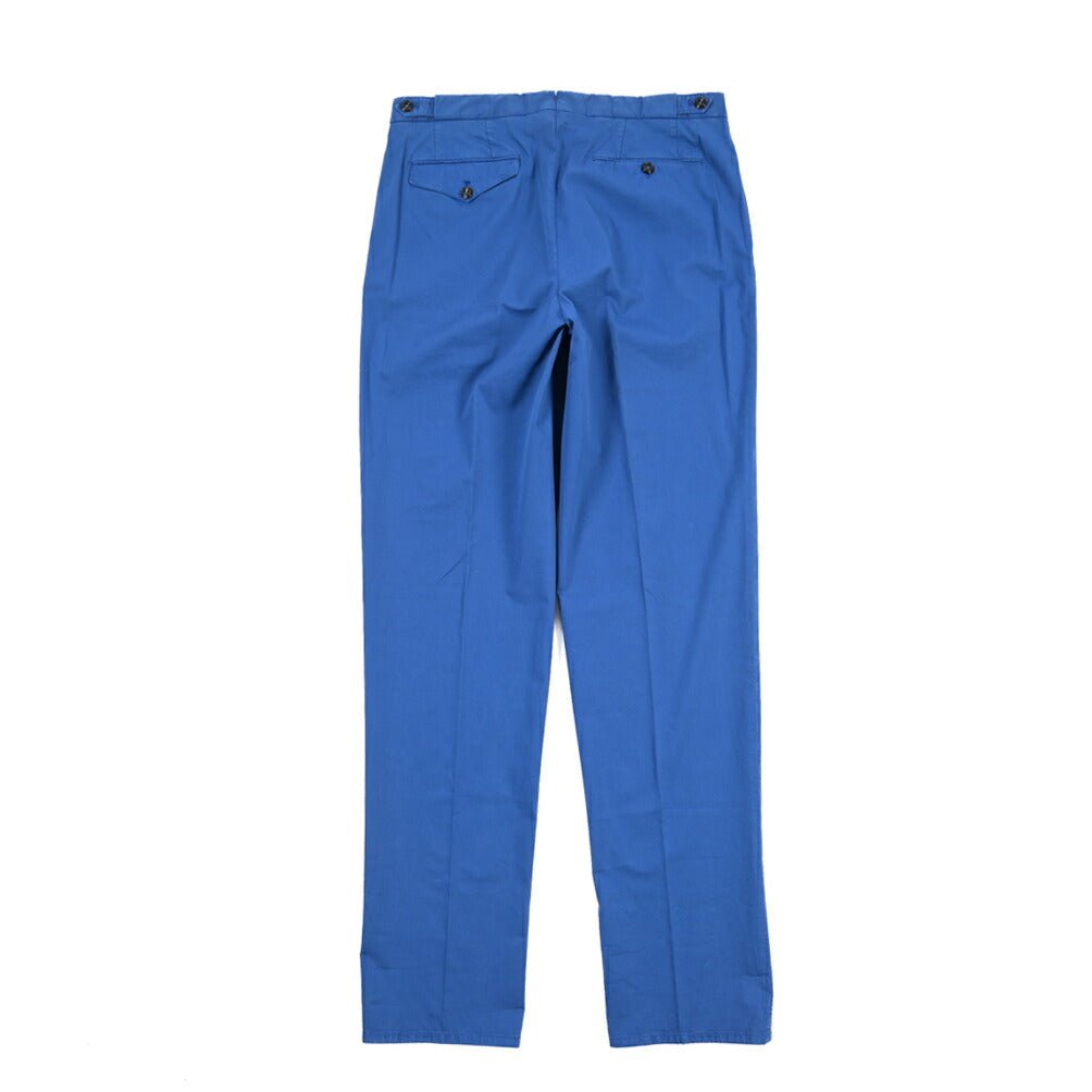 GTA “SERGIO” ストレッチコットン ワンタックチノパンツ / COMFORT FIT ブルー 48 | GUARDAROBA MILANO OFFICIAL STORE