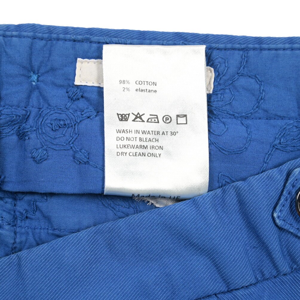 GTA “SERGIO” ストレッチコットン ワンタックチノパンツ / COMFORT FIT ブルー 48 | GUARDAROBA MILANO OFFICIAL STORE