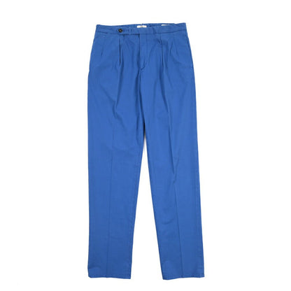 GTA “SERGIO” ストレッチコットン ワンタックチノパンツ / COMFORT FIT ブルー 48 | GUARDAROBA MILANO OFFICIAL STORE