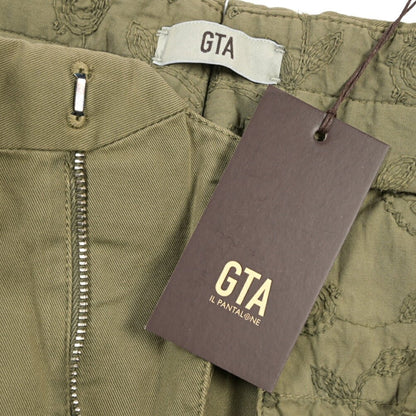 GTA “SERGIO” ストレッチコットン ワンタックチノパンツ / COMFORT FIT カーキグリーン 44 | GUARDAROBA MILANO OFFICIAL STORE