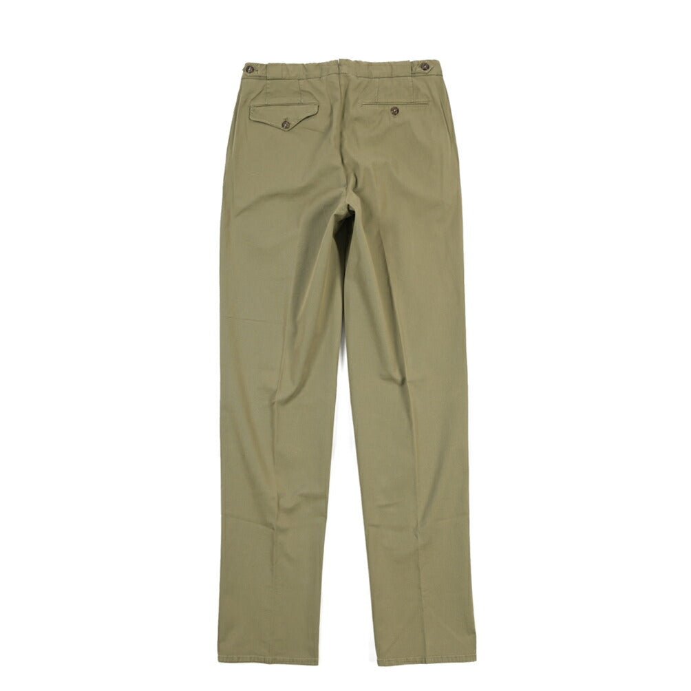 GTA “SERGIO” ストレッチコットン ワンタックチノパンツ / COMFORT FIT カーキグリーン 44 | GUARDAROBA MILANO OFFICIAL STORE