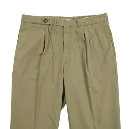 GTA “SERGIO” ストレッチコットン ワンタックチノパンツ / COMFORT FIT カーキグリーン 44 | GUARDAROBA MILANO OFFICIAL STORE