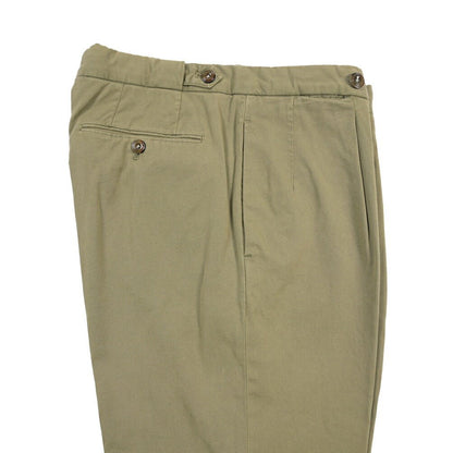 GTA “SERGIO” ストレッチコットン ワンタックチノパンツ / COMFORT FIT カーキグリーン 44 | GUARDAROBA MILANO OFFICIAL STORE