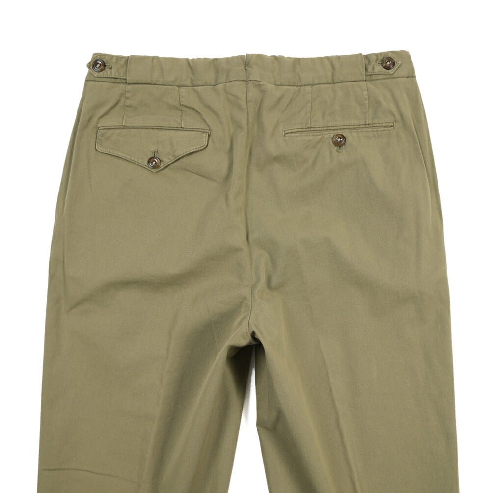 GTA “SERGIO” ストレッチコットン ワンタックチノパンツ / COMFORT FIT カーキグリーン 44 | GUARDAROBA MILANO OFFICIAL STORE