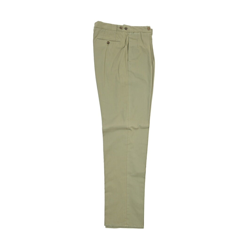 GTA “SERGIO” ストレッチコットン ワンタックチノパンツ / COMFORT FIT カーキグリーン 46 | GUARDAROBA MILANO OFFICIAL STORE