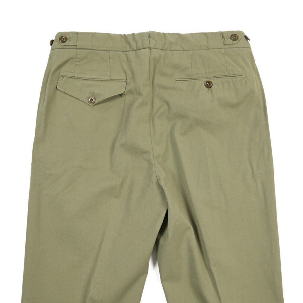 GTA “SERGIO” ストレッチコットン ワンタックチノパンツ / COMFORT FIT カーキグリーン 46 | GUARDAROBA MILANO OFFICIAL STORE