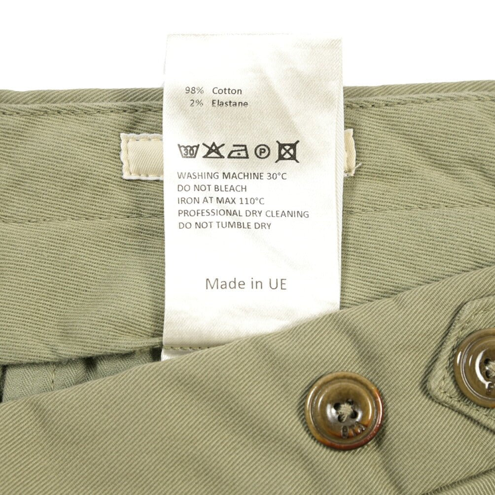 GTA “SERGIO” ストレッチコットン ワンタックチノパンツ / COMFORT FIT カーキグリーン 46 | GUARDAROBA MILANO OFFICIAL STORE