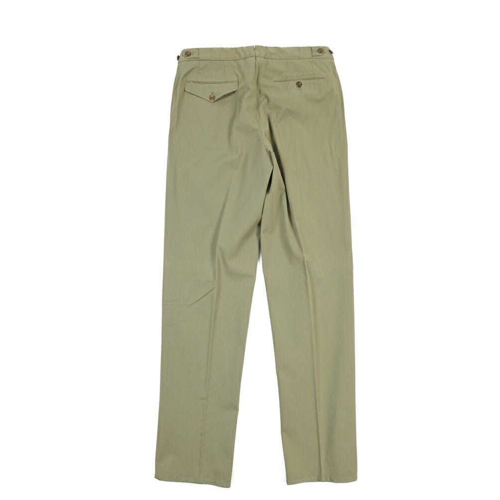GTA “SERGIO” ストレッチコットン ワンタックチノパンツ / COMFORT FIT カーキグリーン 46 | GUARDAROBA MILANO OFFICIAL STORE