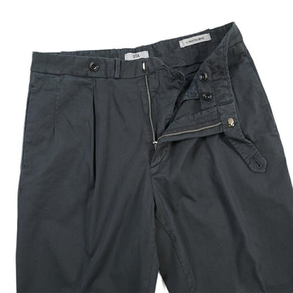 GTA “SERGIO” ストレッチコットン ワンタックイージーパンツ / COMFORT FIT ネイビー 46 | GUARDAROBA MILANO OFFICIAL STORE