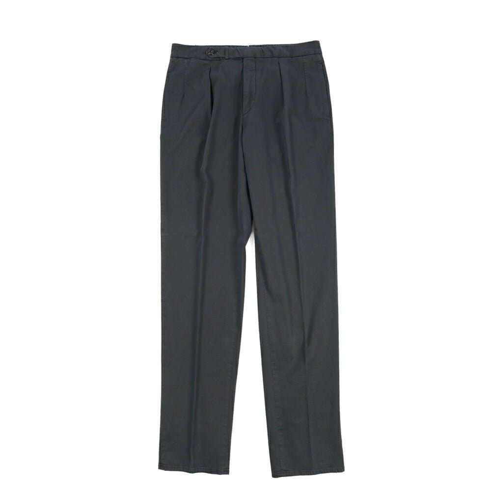 GTA “SERGIO” ストレッチコットン ワンタックイージーパンツ / COMFORT FIT ネイビー 46 | GUARDAROBA MILANO OFFICIAL STORE