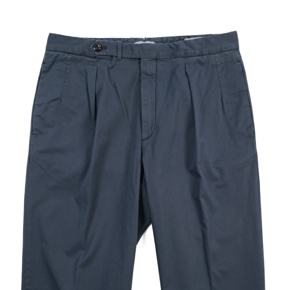 GTA “SERGIO” ストレッチコットン ワンタックチノパンツ / COMFORT FIT ネイビー 44 | GUARDAROBA MILANO OFFICIAL STORE