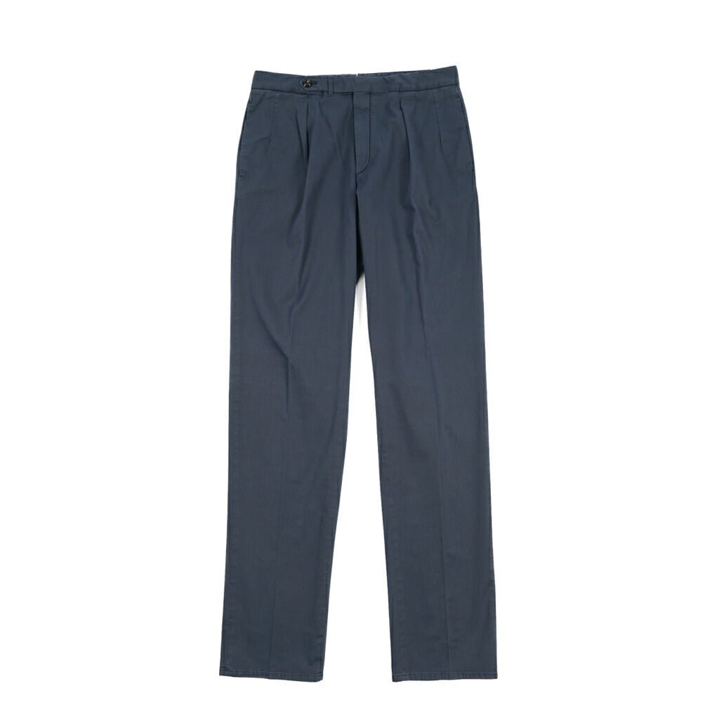 GTA “SERGIO” ストレッチコットン ワンタックチノパンツ / COMFORT FIT ネイビー 44 | GUARDAROBA MILANO OFFICIAL STORE