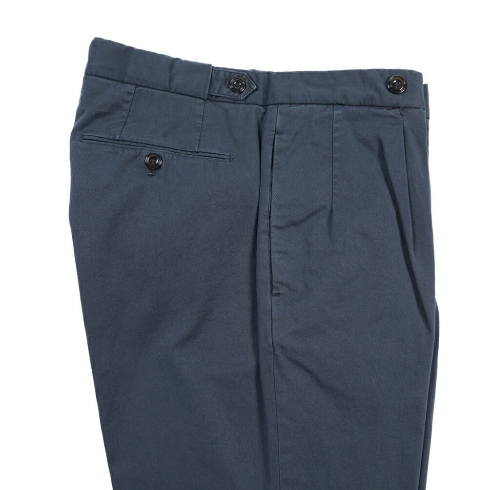 GTA “SERGIO” ストレッチコットン ワンタックチノパンツ / COMFORT FIT ネイビー 44 | GUARDAROBA MILANO OFFICIAL STORE