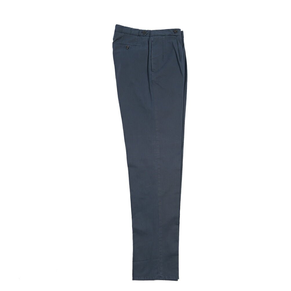 GTA “SERGIO” ストレッチコットン ワンタックチノパンツ / COMFORT FIT ネイビー 44 | GUARDAROBA MILANO OFFICIAL STORE