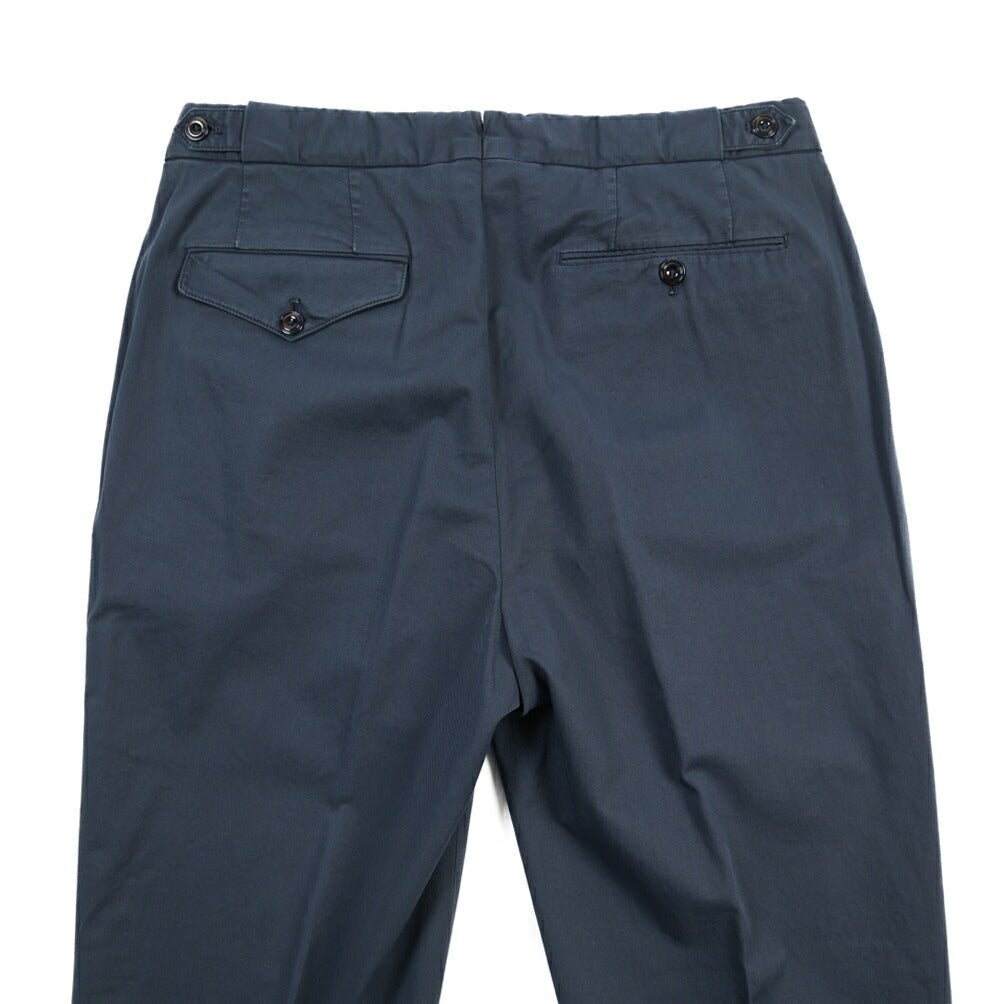 GTA “SERGIO” ストレッチコットン ワンタックチノパンツ / COMFORT FIT ネイビー 44 | GUARDAROBA MILANO OFFICIAL STORE