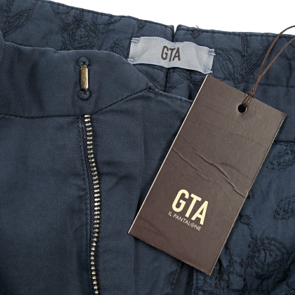 GTA “SERGIO” ストレッチコットン ワンタックチノパンツ / COMFORT FIT ネイビー 44 | GUARDAROBA MILANO OFFICIAL STORE