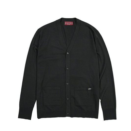 GUCCI ファインウール100% ハイゲージニットカーディガン ブラック M | GUARDAROBA MILANO OFFICIAL STORE