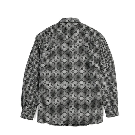 GUCCI コットン混ウール GG柄シャツジャケット グレー 50 | GUARDAROBA MILANO OFFICIAL STORE