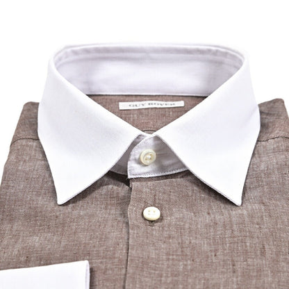 GUY ROVER リネン100% レギュラーカラークレリックシャツ｜429620｜GUARDAROBA MILANO OFFICIAL STORE