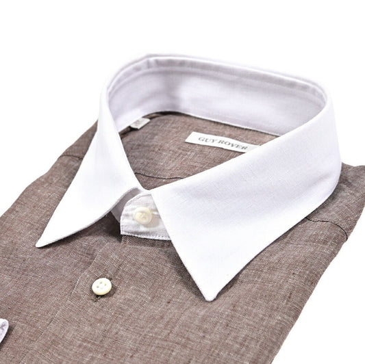 GUY ROVER リネン100% レギュラーカラークレリックシャツ｜429620｜GUARDAROBA MILANO OFFICIAL STORE