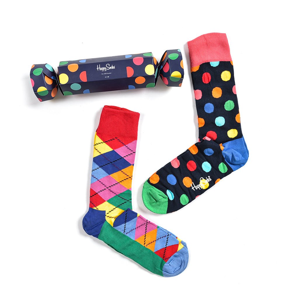 Happy Socks ハッピーソックス / 水玉 チェック 二枚組ソックス(靴下
