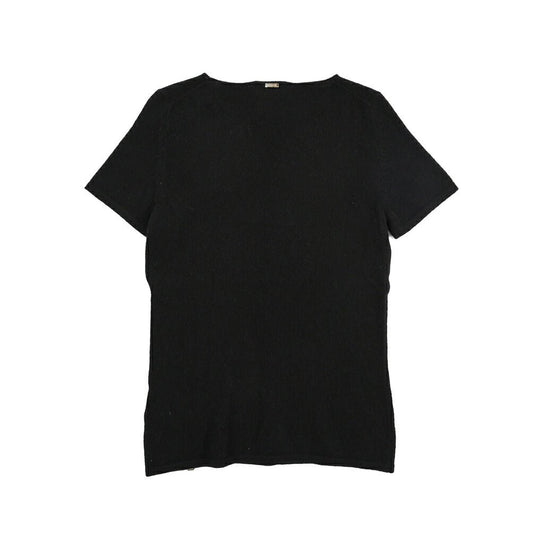 HERNO カシミヤ100% 半袖ニットボートネックTシャツ / レディース ブラック 42 | GUARDAROBA MILANO OFFICIAL STORE