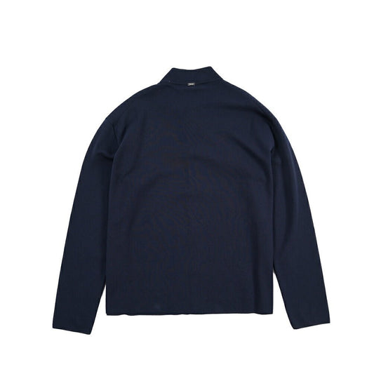 HERNO ポリエステル混コットン ハイゲージニットシャツジャケット ネイビー 50 | GUARDAROBA MILANO OFFICIAL STORE